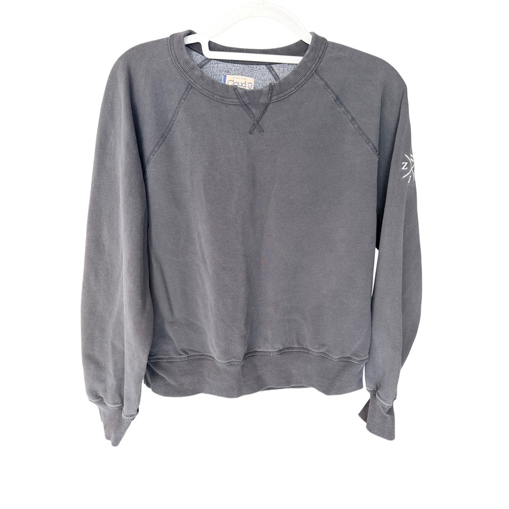 Marine Layer Cloud 9 Raglan Sweatshirt Charcoal Grey Size S